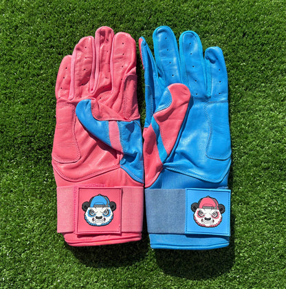 Coral  / Blue /   Wide Cuff Batting Gloves