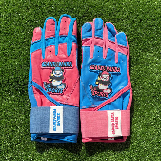 Coral  / Blue /   Wide Cuff Batting Gloves