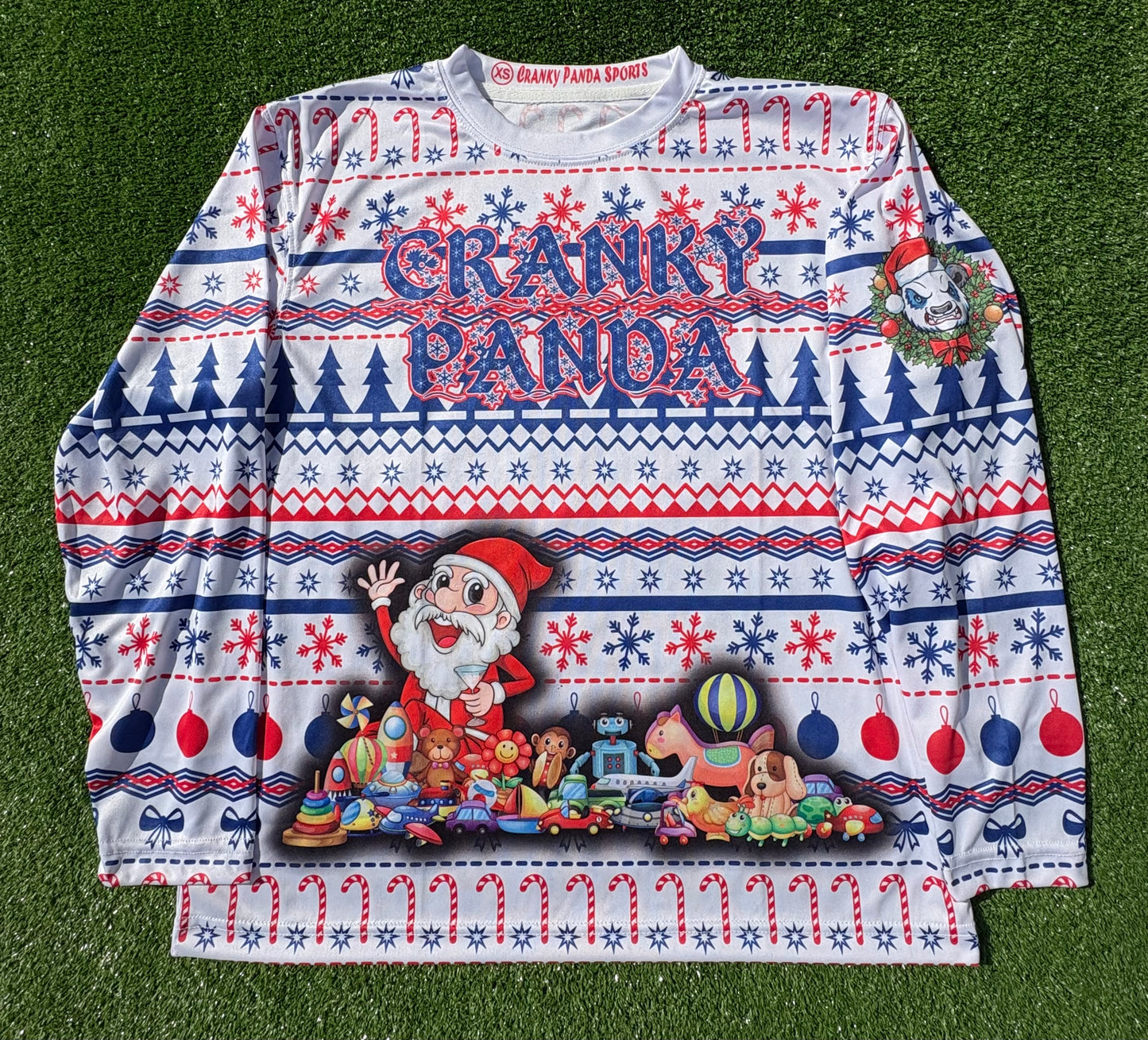 Cranky Panda Ugly Christmas Unisex Softball Jersey