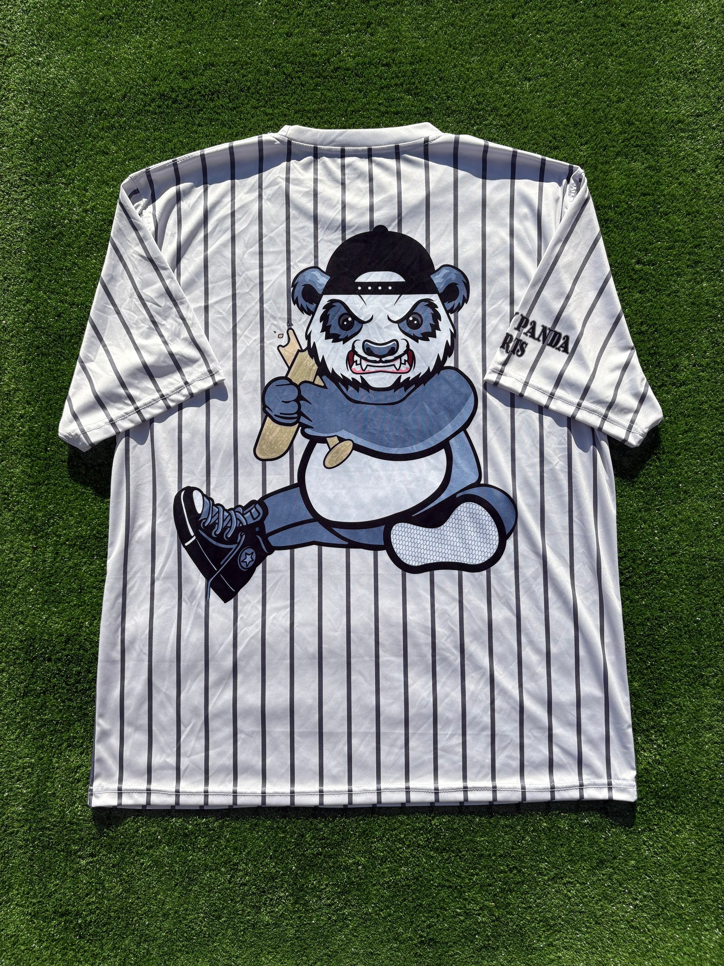White Pinstripe softball jersey