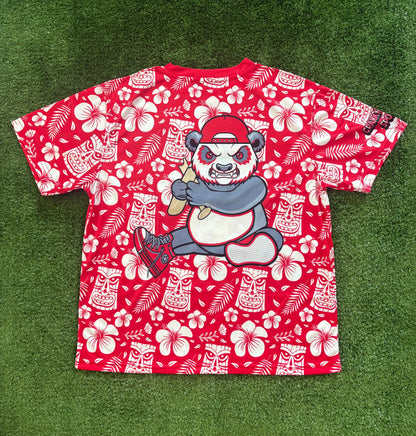 Red Tiki Beach style  Unisex Softball Jersey