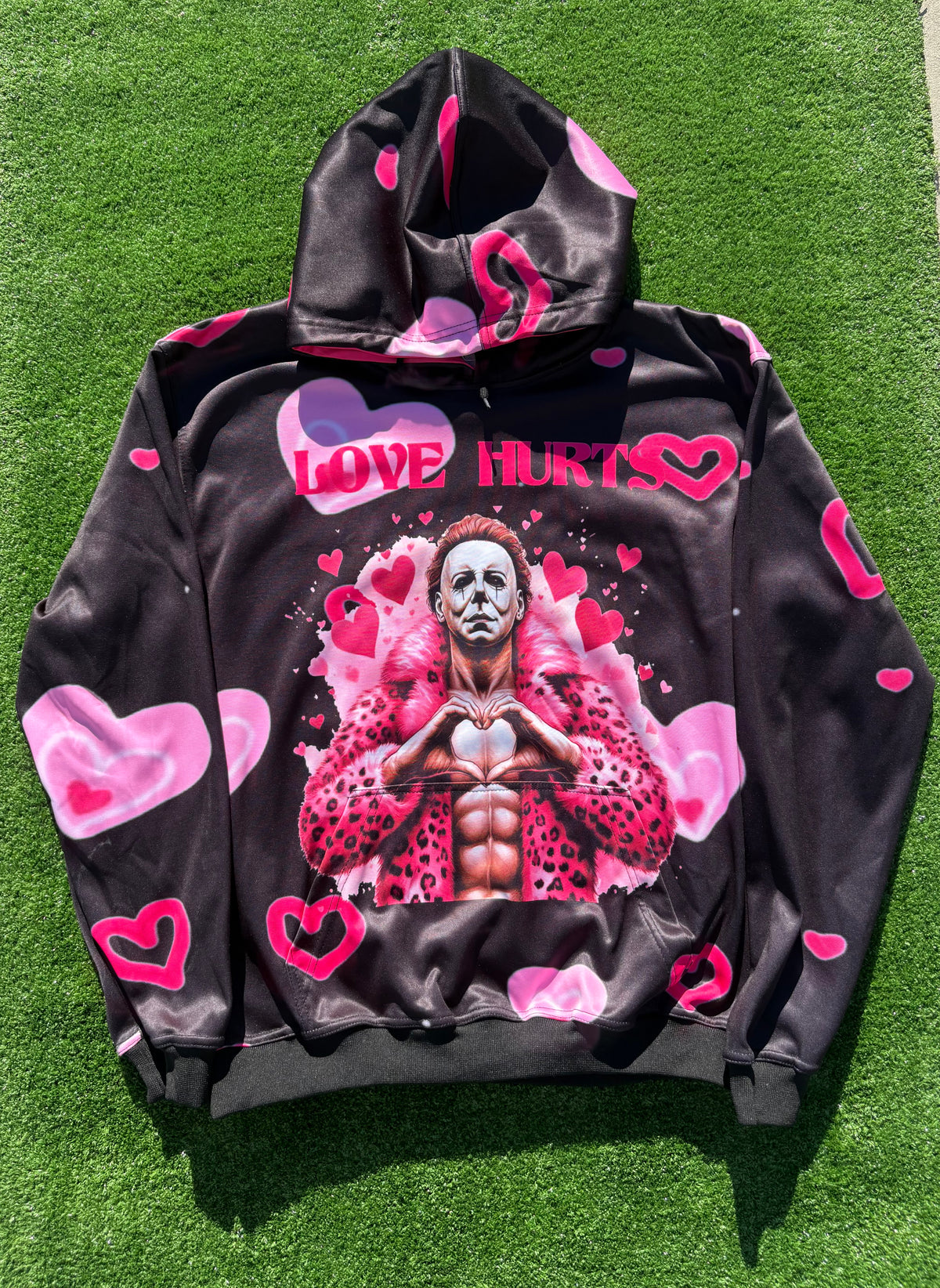 Black Love Hurts Michael Myers fleece Halloween Unisex Fleece Hoodie