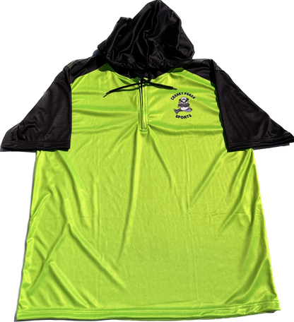 Neon Green and Black Short Sleeve Hoodie