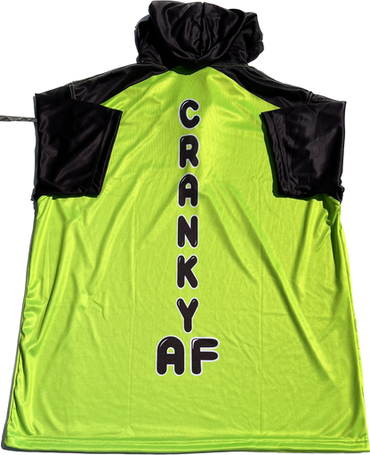 Neon Green and Black Short Sleeve Hoodie