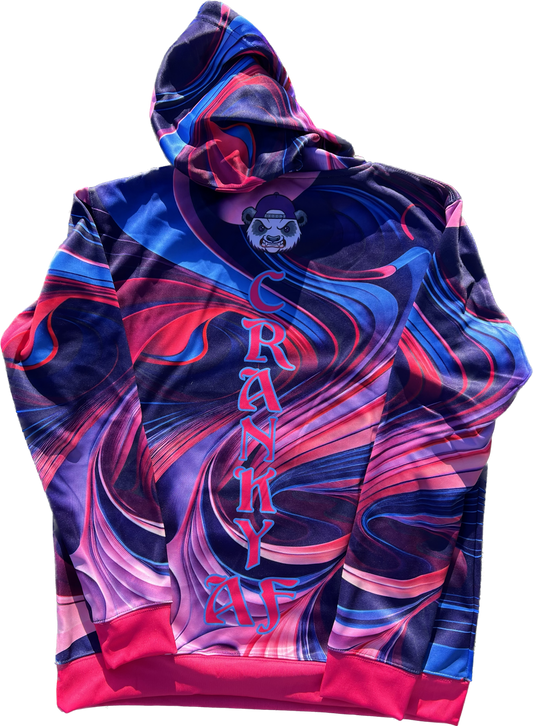 Pink & Blue Swirl Fleece Unisex Hoodie