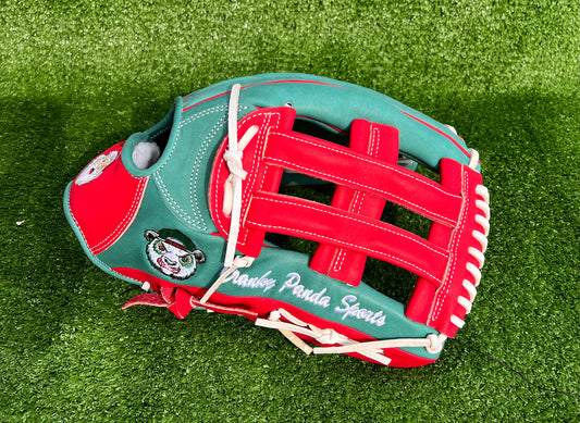 Red and Green Christmas Fielding Glove RHT - H Web