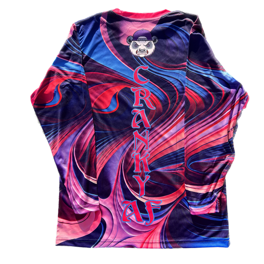 Pink & Blue Swirl Unisex Long Sleeve Softball Jersey