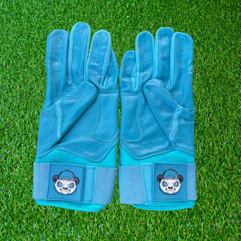 Teal Blue Wide Cuff Batting Gloves